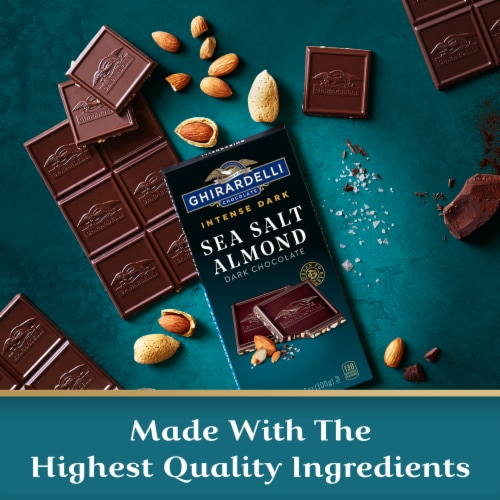 Ghirardelli® Intense Dark Sea Salt Almond Dark Chocolate Bar Perspective: right