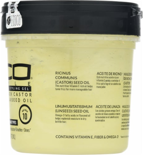ECO® Style Black Castor & Flaxseed Oil Professional Styling Gel Perspective: right