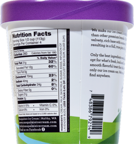 Snoqualmie French Lavender Ice Cream Pint Perspective: right
