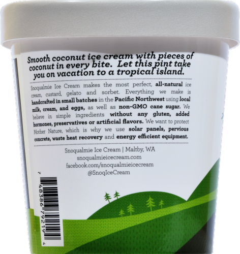 Snoqualmie Island Coconut Ice Cream Pint Perspective: right