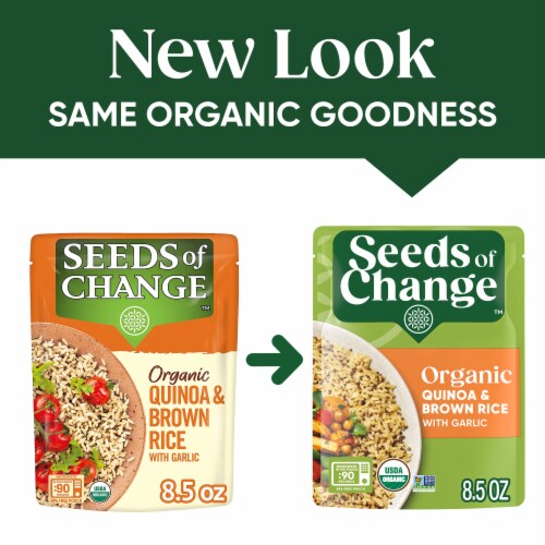 Seeds of Change™ Organic Quinoa & Brown Rice with Garlic Rice Perspective: right