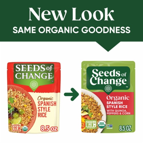 Seeds of Change Organic Spanish Style Rice With Quinoa Peppers & Corn, Organic Food, 8.5 oz Pouch Perspective: right