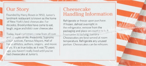 Junior's Original Plain Cheesecakes Perspective: right