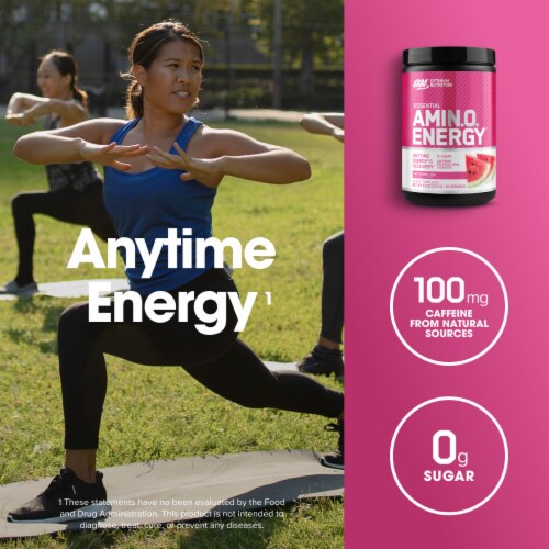 Optimum Nutrition Amino Energy Watermelon Pre Workout Powder Perspective: right