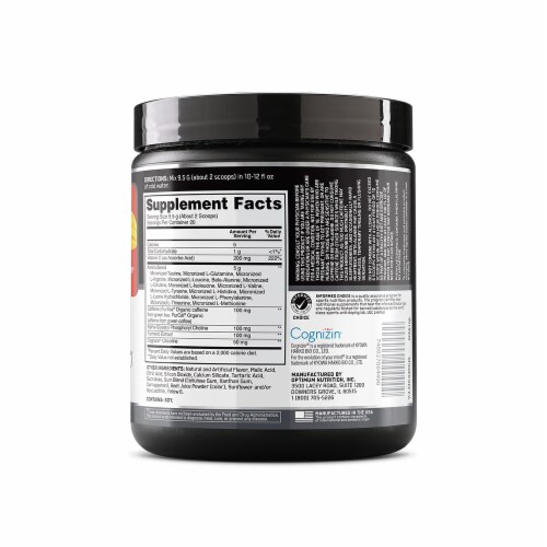 Optimum Nutrition AmiN.O. Energy Advanced+ Strawberry Mango Dietary Supplement Perspective: right