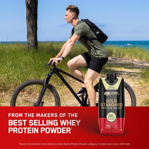 Optimum Nutrition Gold Standard Vanilla Protein Shake Perspective: right
