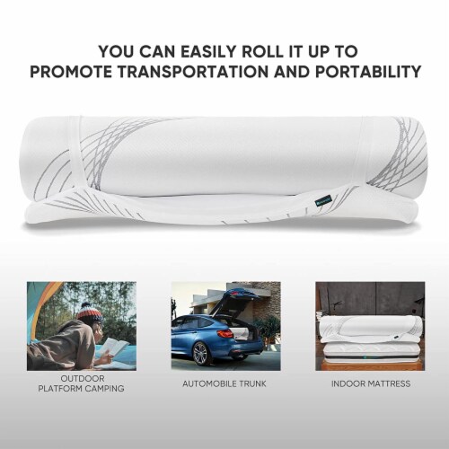 FlexPedic 2 Inch Coconut Shell Carbon Memory Foam Mattress Topper, Full Size Perspective: right