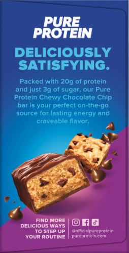 Pure Protein® Chewy Chocolate Chip Gluten-Free Protein Bars Perspective: right