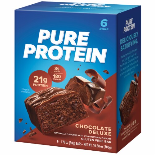Pure Protein Chocolate Deluxe Protein Bars Perspective: right