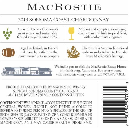 Macrostie Chardonnay California White Wine Perspective: right