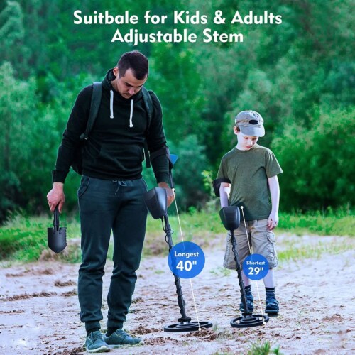KentokTool Metal Detector with 3 Operating Modes, Waterproof Coil, & LCD Display Perspective: right