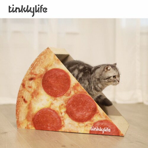 Cat Condo Scratcher Post Cardboard - Pizza Flavor - Scratching Paradise Perspective: right