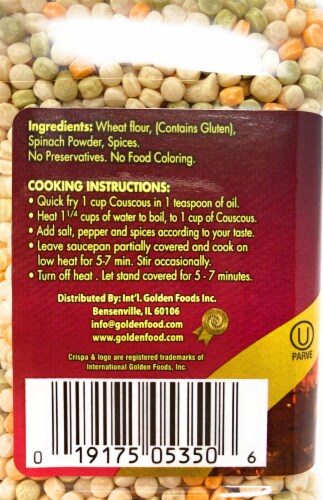 Crispa Israeli Couscous Tri-Color 21.16oz Perspective: right