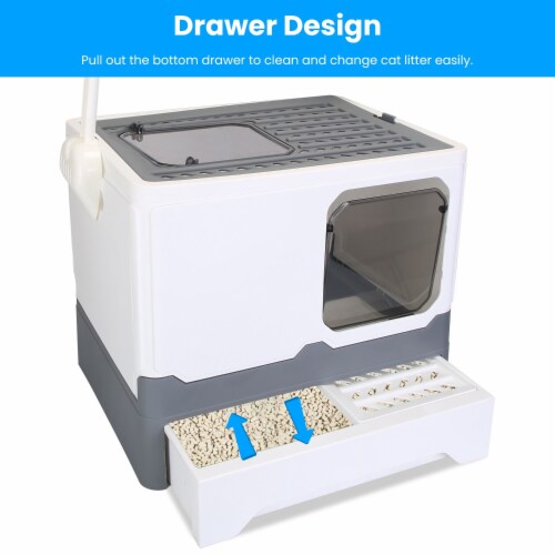 Edge Collections Foldable Cat Litter Box With Lid Cat Toilet Tray 1 Ct Kroger