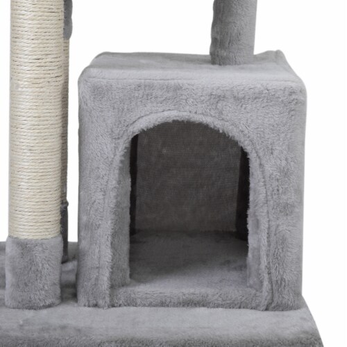 FX070 - Double Level Cat Tree - House Furniture Kittens Activity Tower Pet Play House Perspective: right