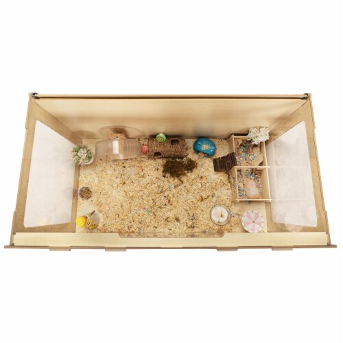FX070 - Wooden Hamster Cage - Acrylic Hutch for Small Animals - Opening Top, Air Vents Perspective: right