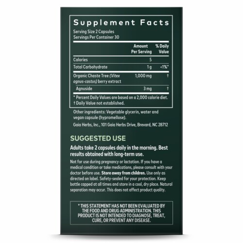 Gaia Herbs Vitex Berry Vegan Liquid Phyto-Caps Perspective: right