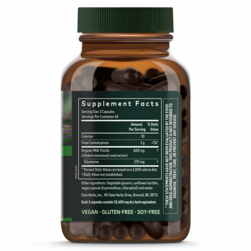 Gaia Herbs Single Herbs Milk Thistle Seed Perspective: right