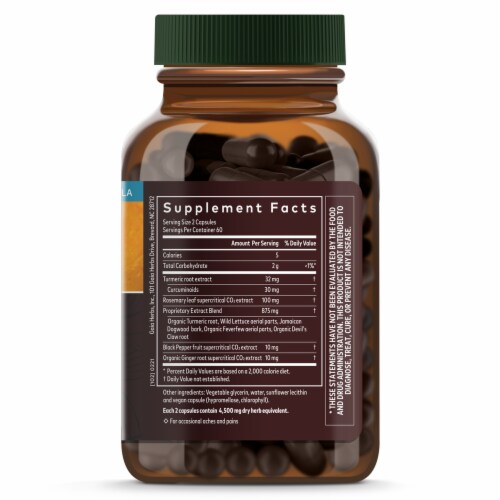 Gaia® Herbs Turmeric Supreme Pain Vegan Liquid Phyto-Caps Perspective: right