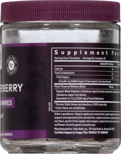 Gaia Herbs® Black Elderberry Adult Daily Immune Support Gummies Perspective: right