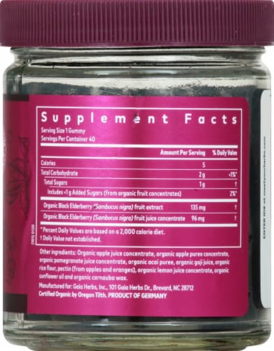GaiaKids Black Elderberry Kids Daily Gummies Perspective: right