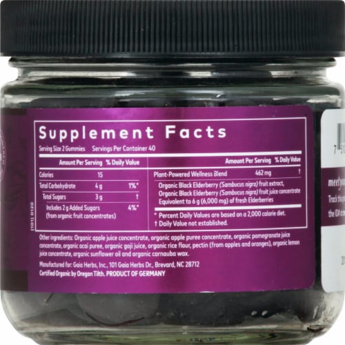 Gaia Herbs® Everyday Elderberry Immune Support Vegan Gummies Perspective: right