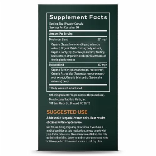 Gaia Herbs Immune Support Herbal Supplement Perspective: right
