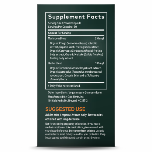Gaia Herbs Immune Support Herbal Supplement Perspective: right