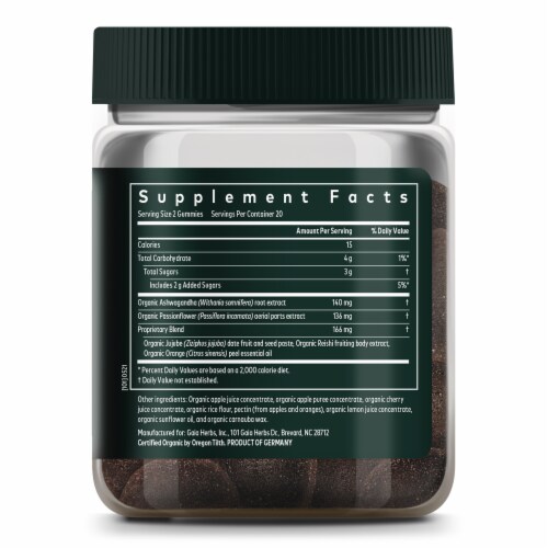 Gaia Herbs Plant Powered Sleep Support Gummies Perspective: right