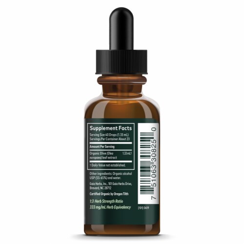 Gaia® Herbs Organic Olive Leaf Herbal Extract Perspective: right