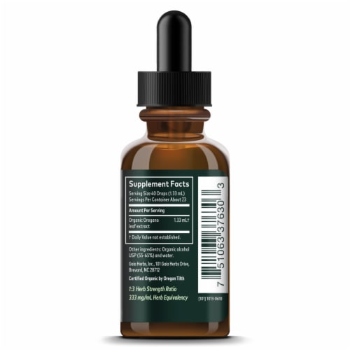 Gaia® Herbs Oregano Leaf Herbal Extract Perspective: right
