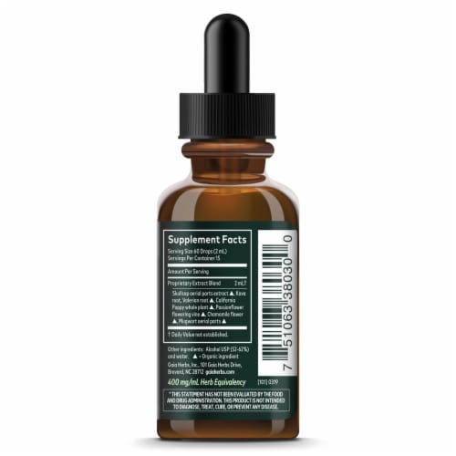 Gaia® Herbs Valerian Poppy Supreme Liquid Herbal Supplement Perspective: right