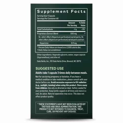 Gaia Herbs® St John's Wort Vegan Liquid Phyto-Caps Perspective: right