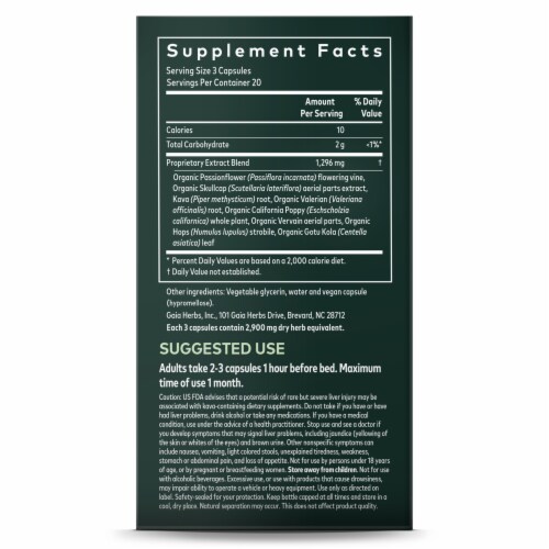 Gaia Herbs® RapidRelief Sound Sleep Vegan Liquid Phyto-Caps Perspective: right