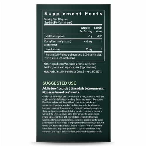 Gaia® Herbs Kava Root Liquid Phyto Caps Perspective: right