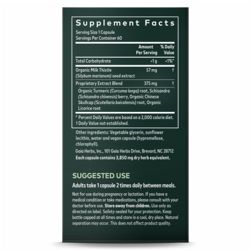 Gaia Herbs® Daily Wellness Liver Health Dietary Supplement Perspective: right
