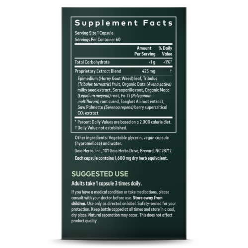 Gaia® Herbs Male Libido Supplement Perspective: right