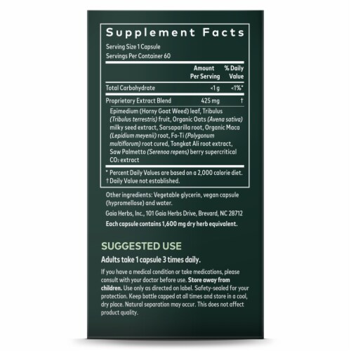 Gaia® Herbs Male Libido Supplement Perspective: right