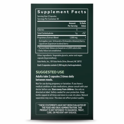 Gaia Herbs Daily Wellness Astragalus Supreme Dietary Supplement Perspective: right