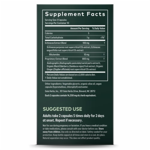 Gaia Herbs® Quick Defense Liquid Phyto-Caps Perspective: right