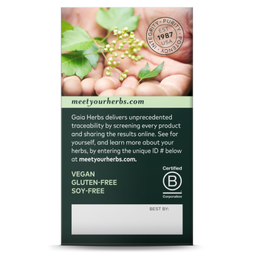 Gaia® Herbs Gas & Bloating Rapid Relief Capsules Perspective: right