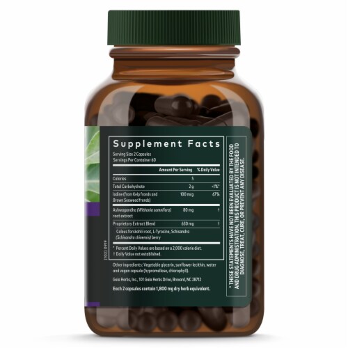 Gaia® Herbs Thyroid Support Supplement Vegan Liquid Phyto-Caps Perspective: right