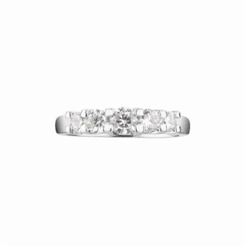 Elements Silver Plated Cubic Zirconia Ring- Size 8 Perspective: right