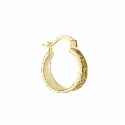 Elements Gold Over Glitter Click-Top Hoop Earrings Perspective: right