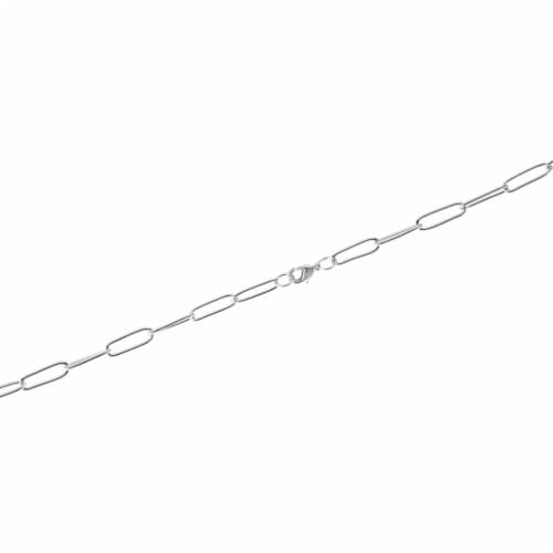 Elements Silver Plated 18 Inch Paperclip Chain Necklace Perspective: right