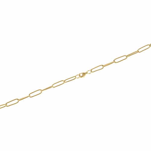 Elements 14K Gold Over Brass 18 Inch Paperclip Chain Necklace Perspective: right