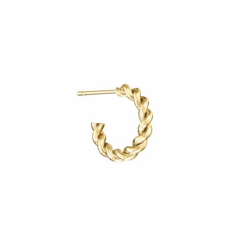 Elements 14K Gold Over Brass 16mm Twist Hoop Earrings Perspective: right