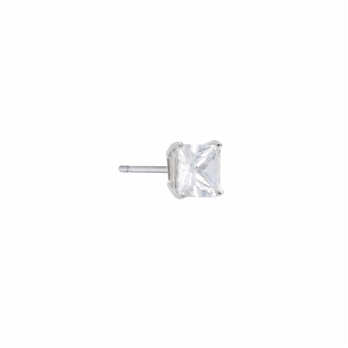Elements Silver Plated Square Stud Earrings Perspective: right