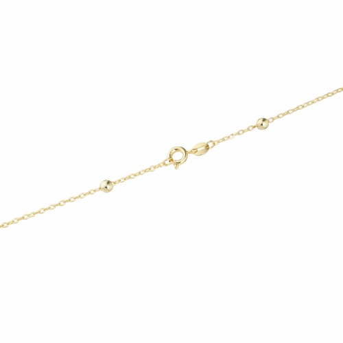 Elements 14K Gold Over Brass 18 Inch Beaded Station Chain Necklace Perspective: right