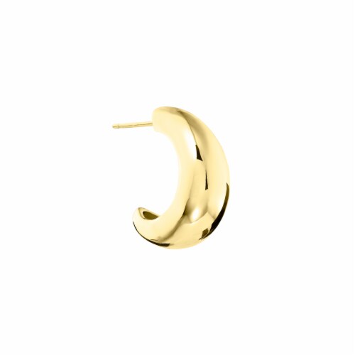 Elements 14K Gold Over Brass 25mm Chunky J Hoop Earrings Perspective: right